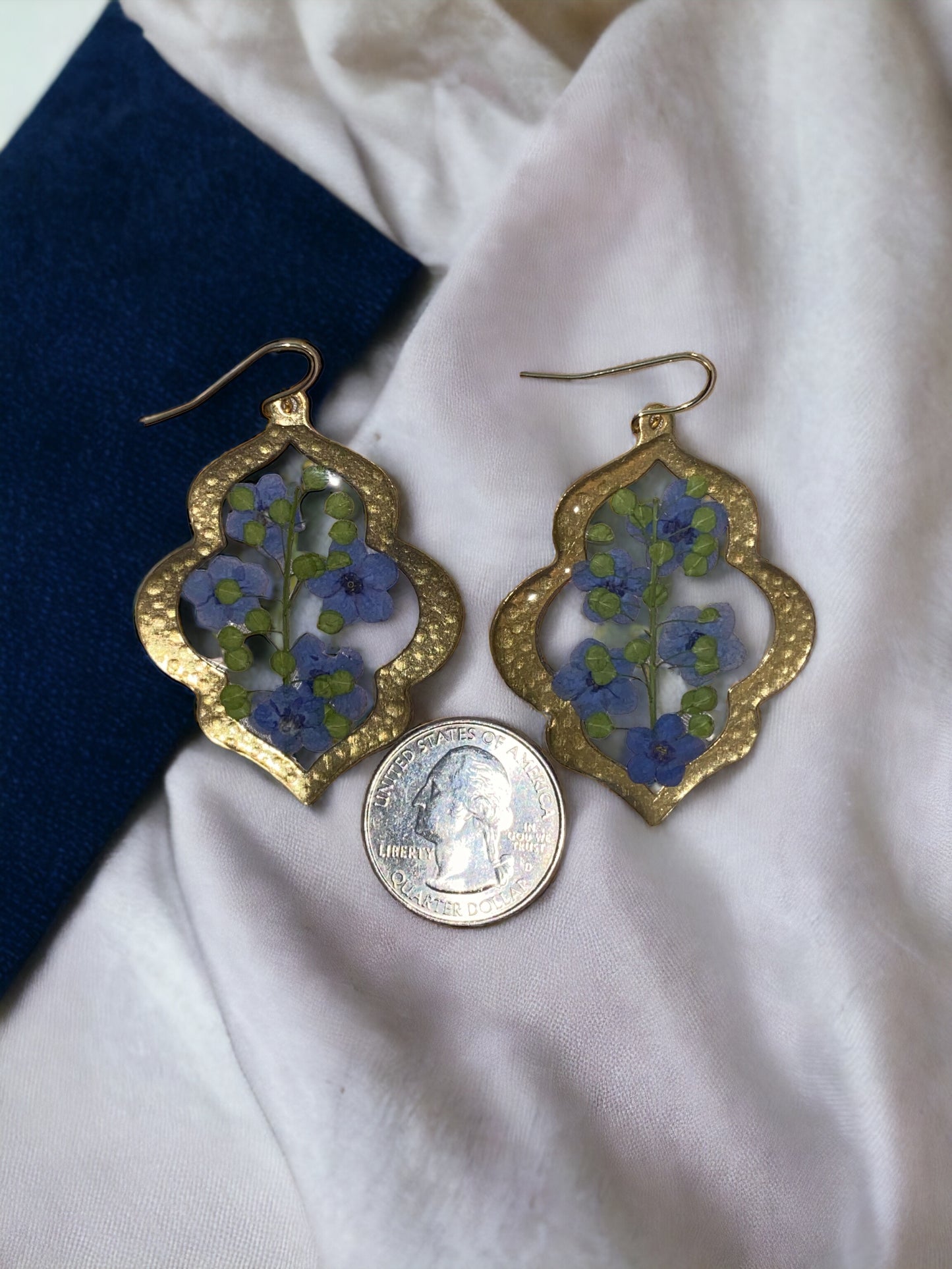 Dry Pressed Persian Garden Cress and Blue Forget-Me-Not’s