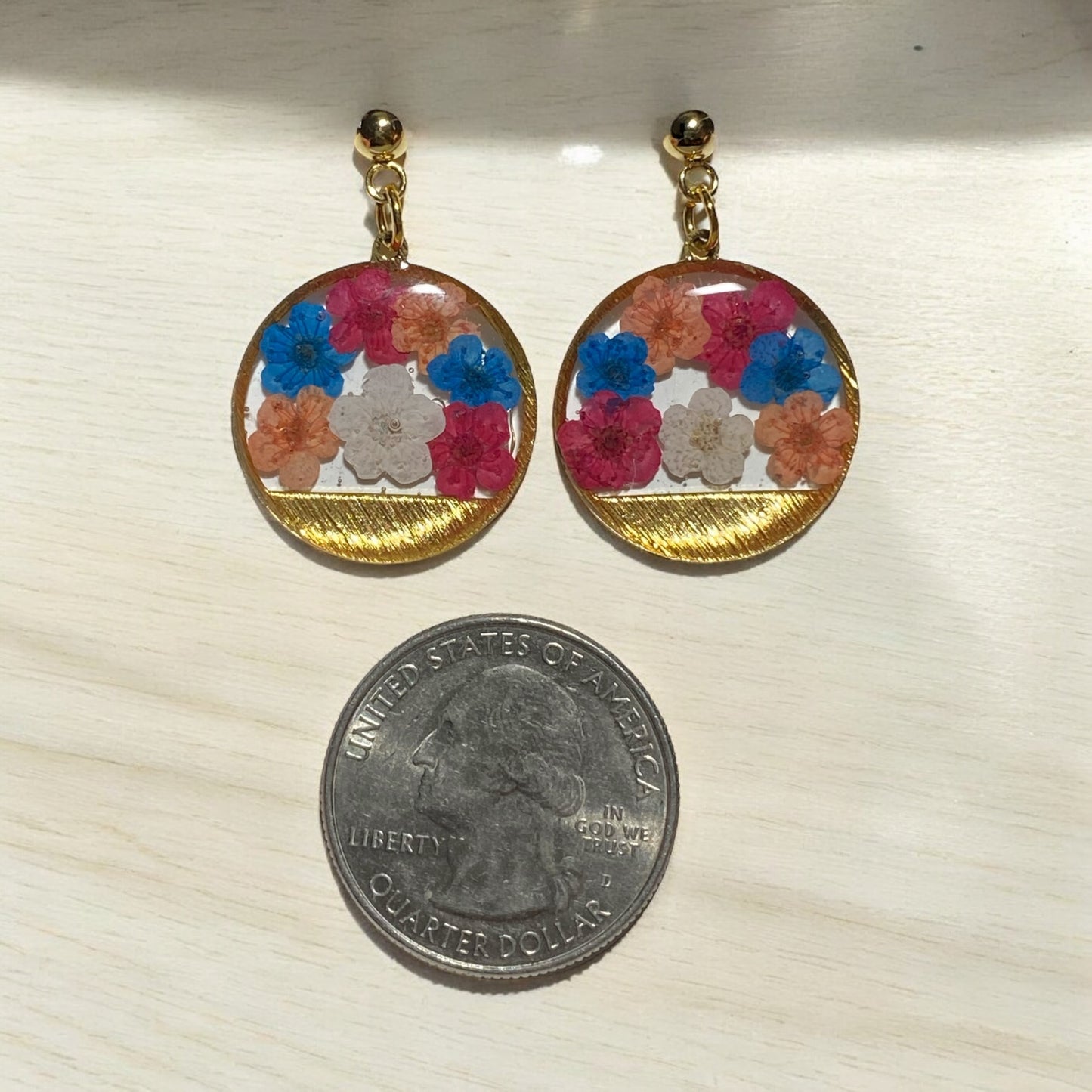 Orange, Blue, Red, and White Plum Blossoms