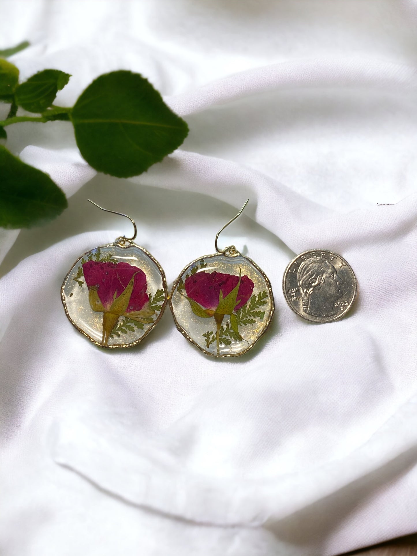 Red Rose Earrings