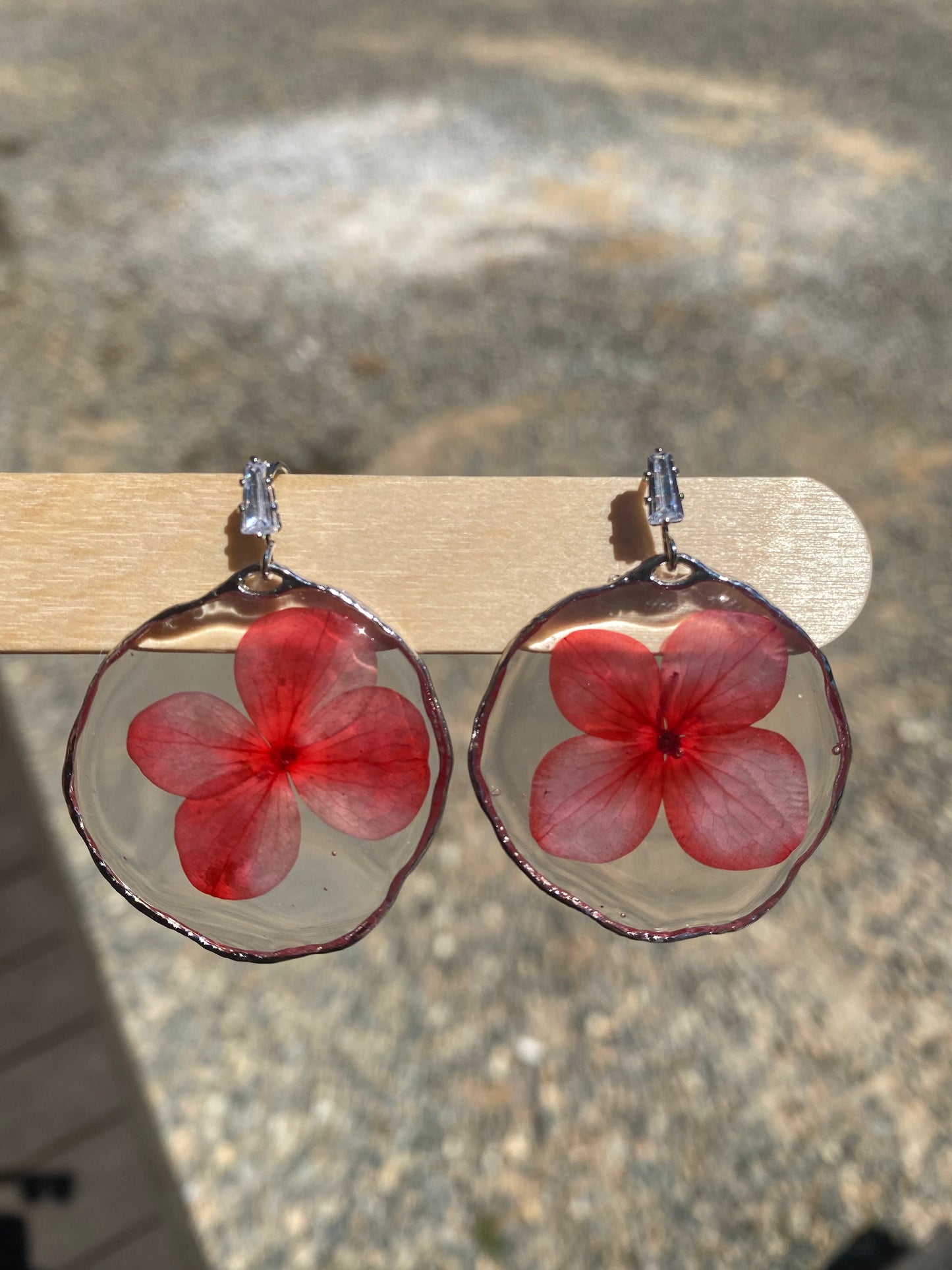Red Hydrangea Earrings