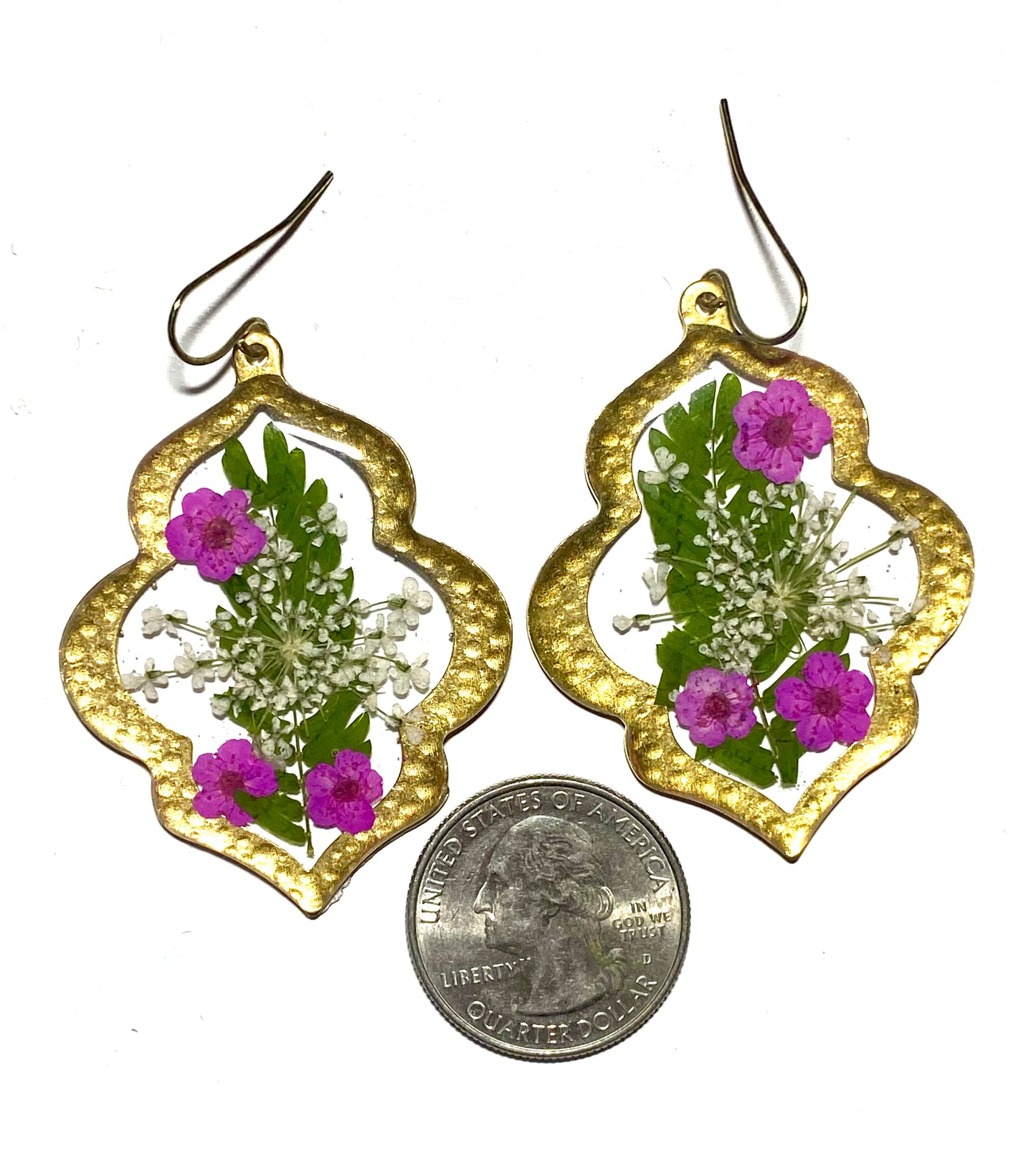 Dry Pressed Fern, Queen Anne’s Lace and Pink Plum Blossoms
