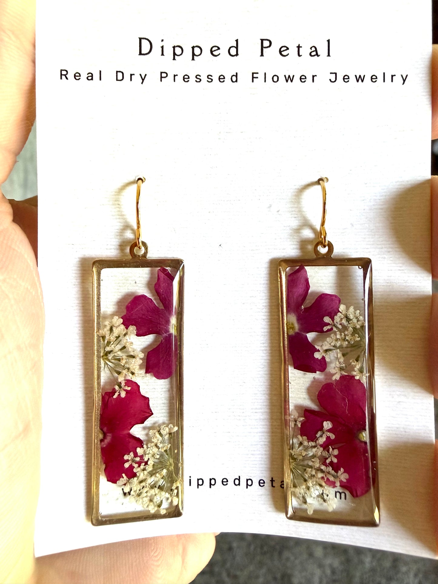 Red Verbena with Queen Anne’s Lace