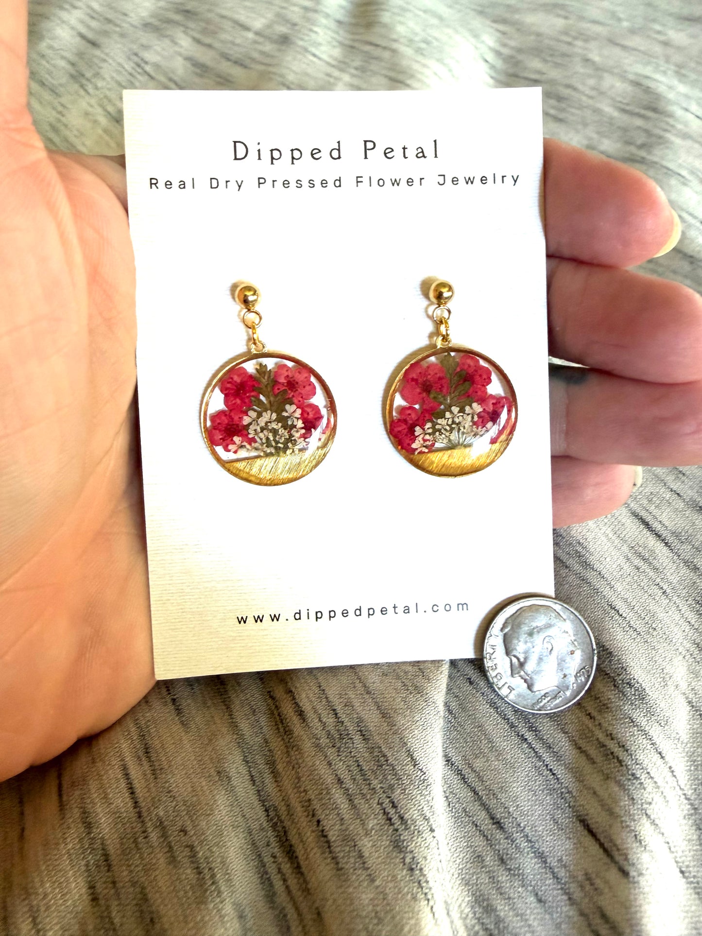 Red Plum Blossoms with Fern and Queen Anne’s Lace