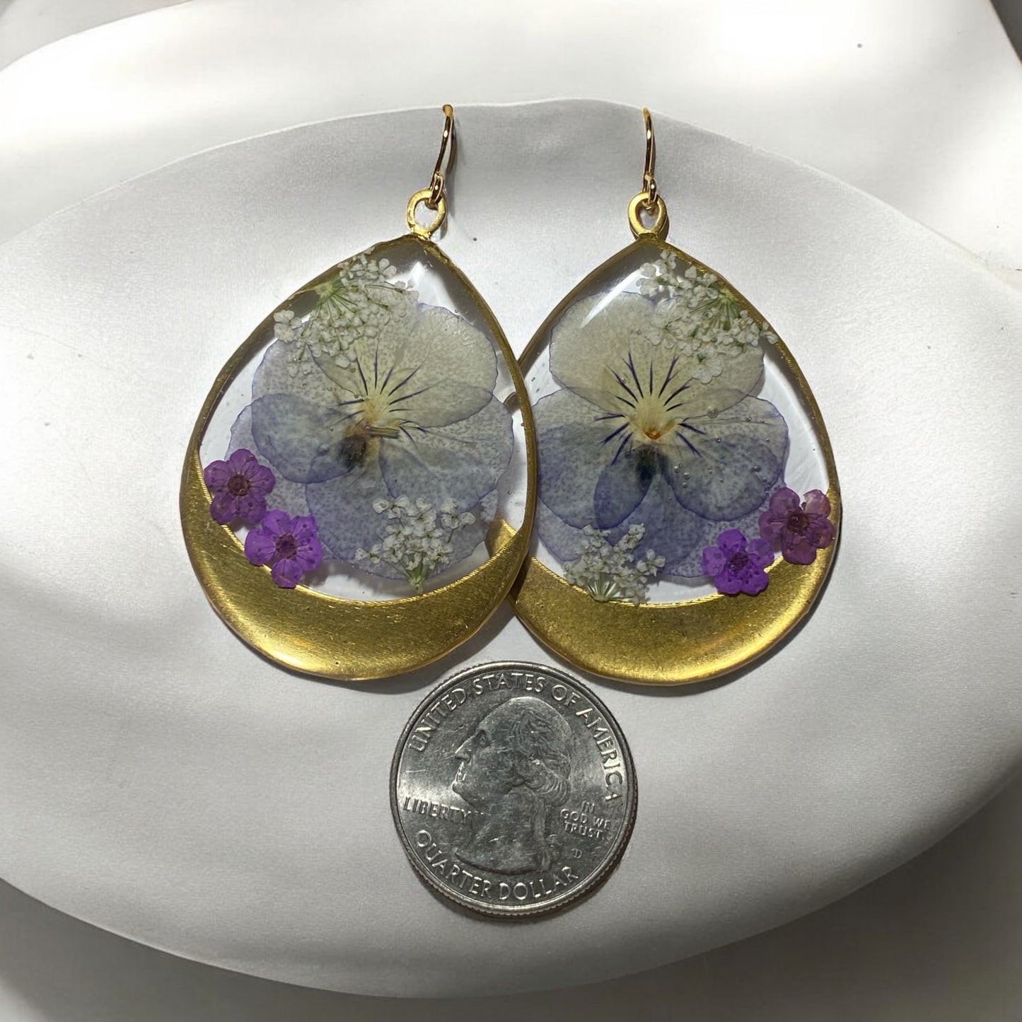 Pansies with Purple Plum Blossoms and Queen Anne’s Lace