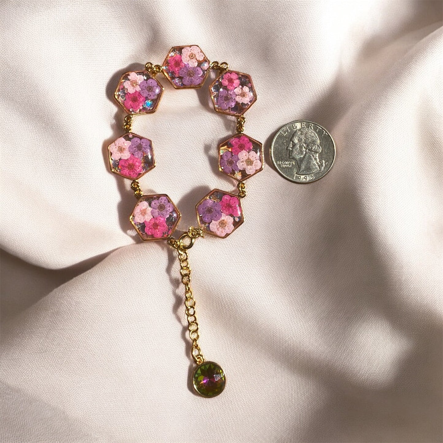 Gold Colored Hexagon Bracelet