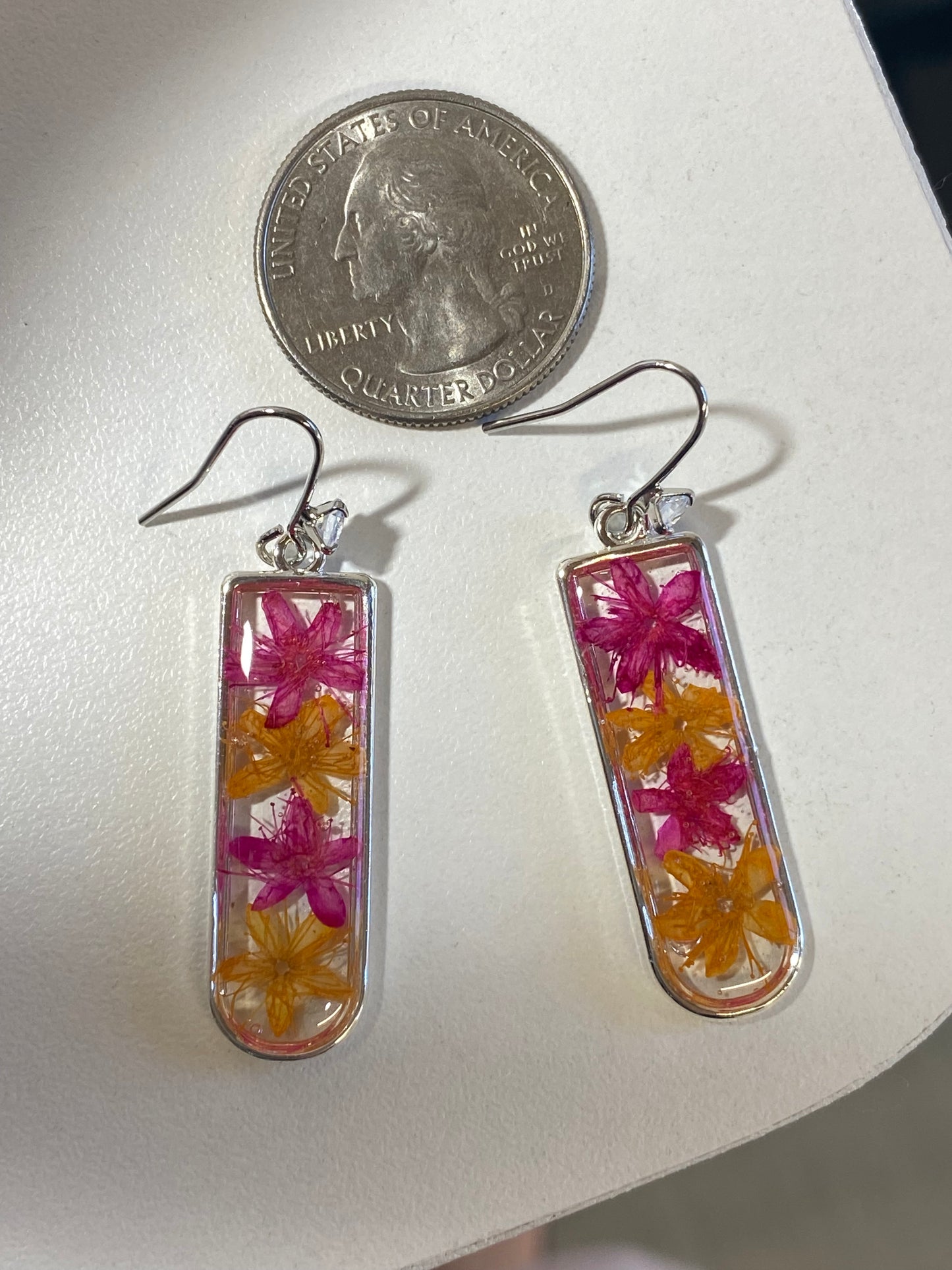 Pink and Orange Sweetleaf Earrings