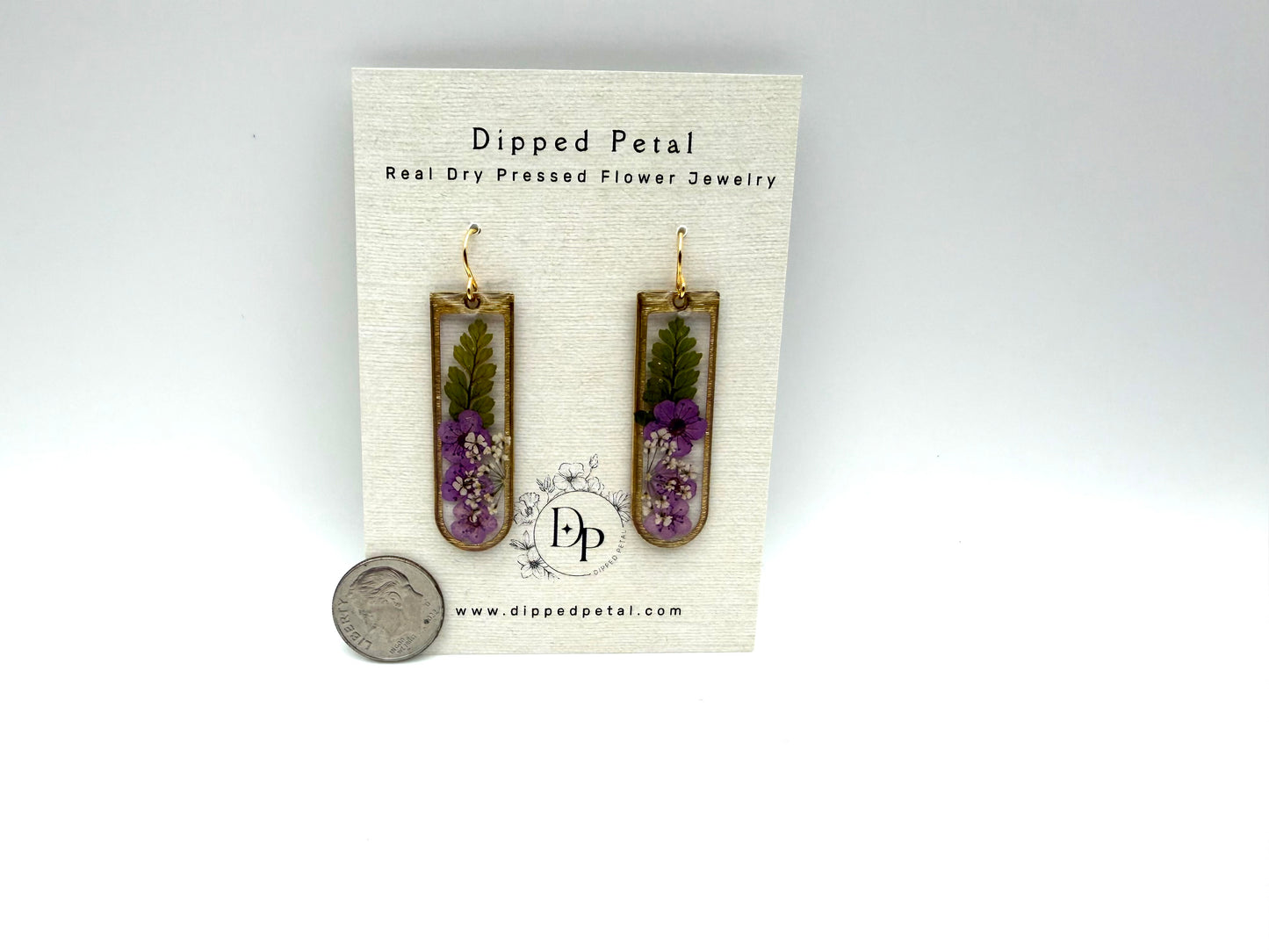 Dry Pressed Fern, Purple Plum Blossoms, and Queen Anne’s Lace