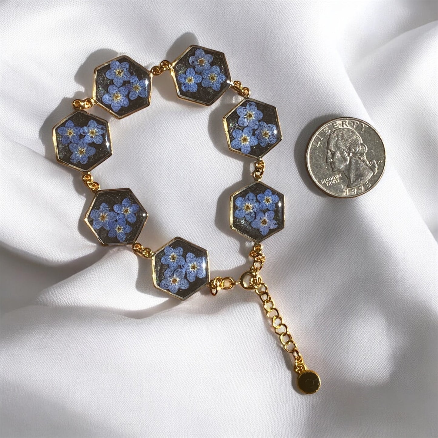 Gold Colored Hexagon Bracelet