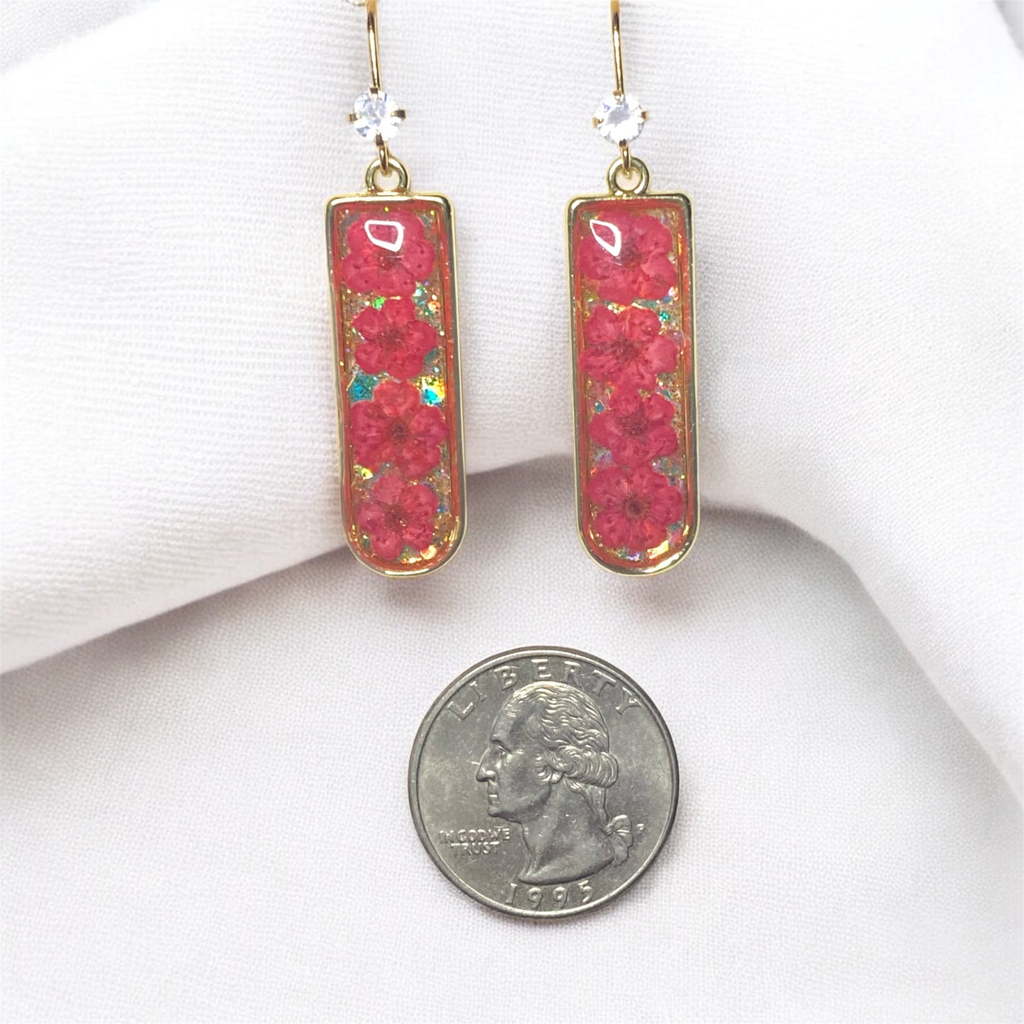 Glitter background with Red Plum Blossoms