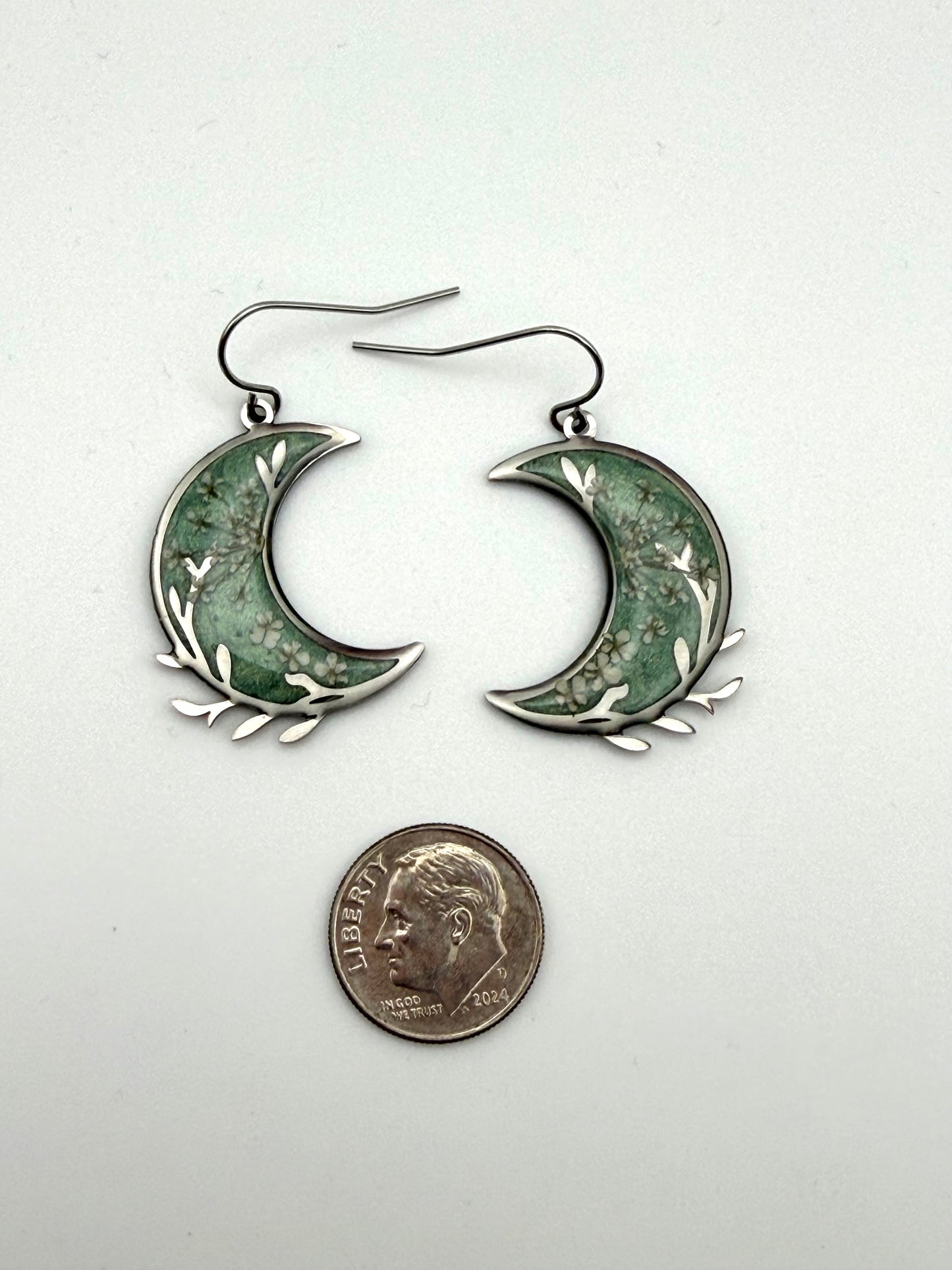 Teal Crescent Moons