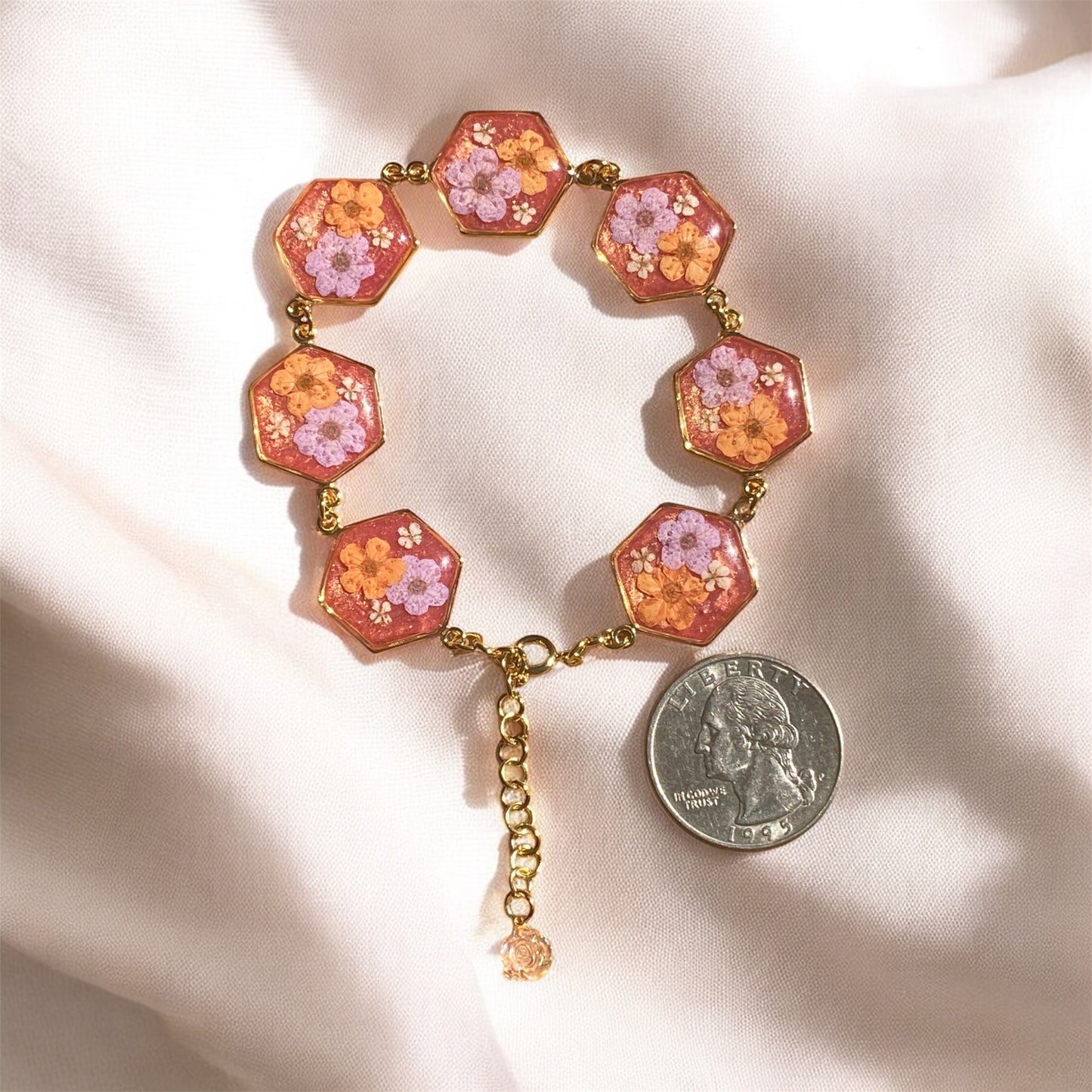 Gold Colored Hexagon Bracelet