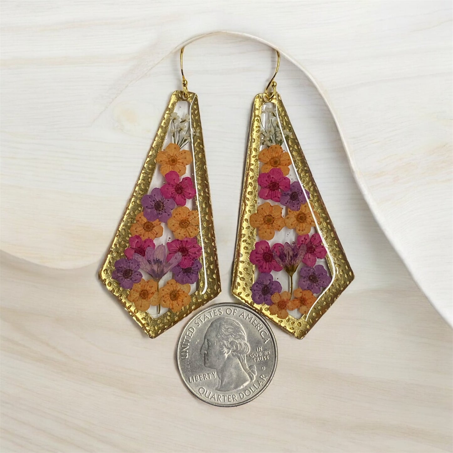 Orange, Pink and Purple Plum Blossoms with Queen Anne’s Lace and Purple Wild Flower