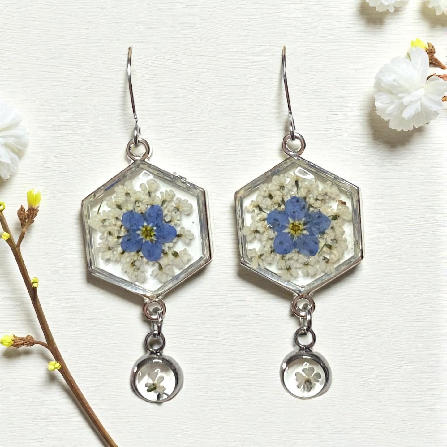 Blue Forget-Me-Nots with Queen Anne’s Lace