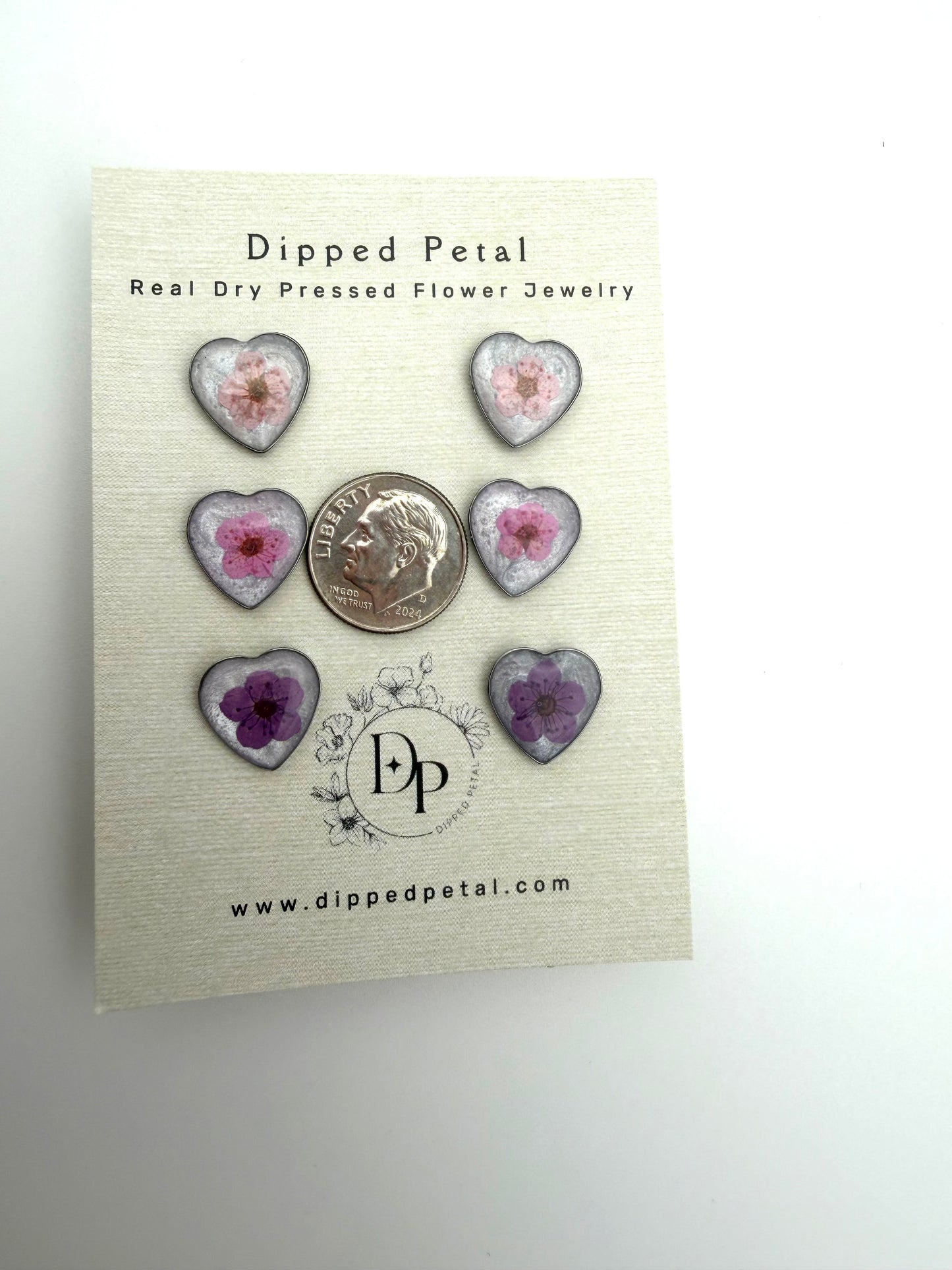 3 Pack of Stainless Steel Valentines Day Studs