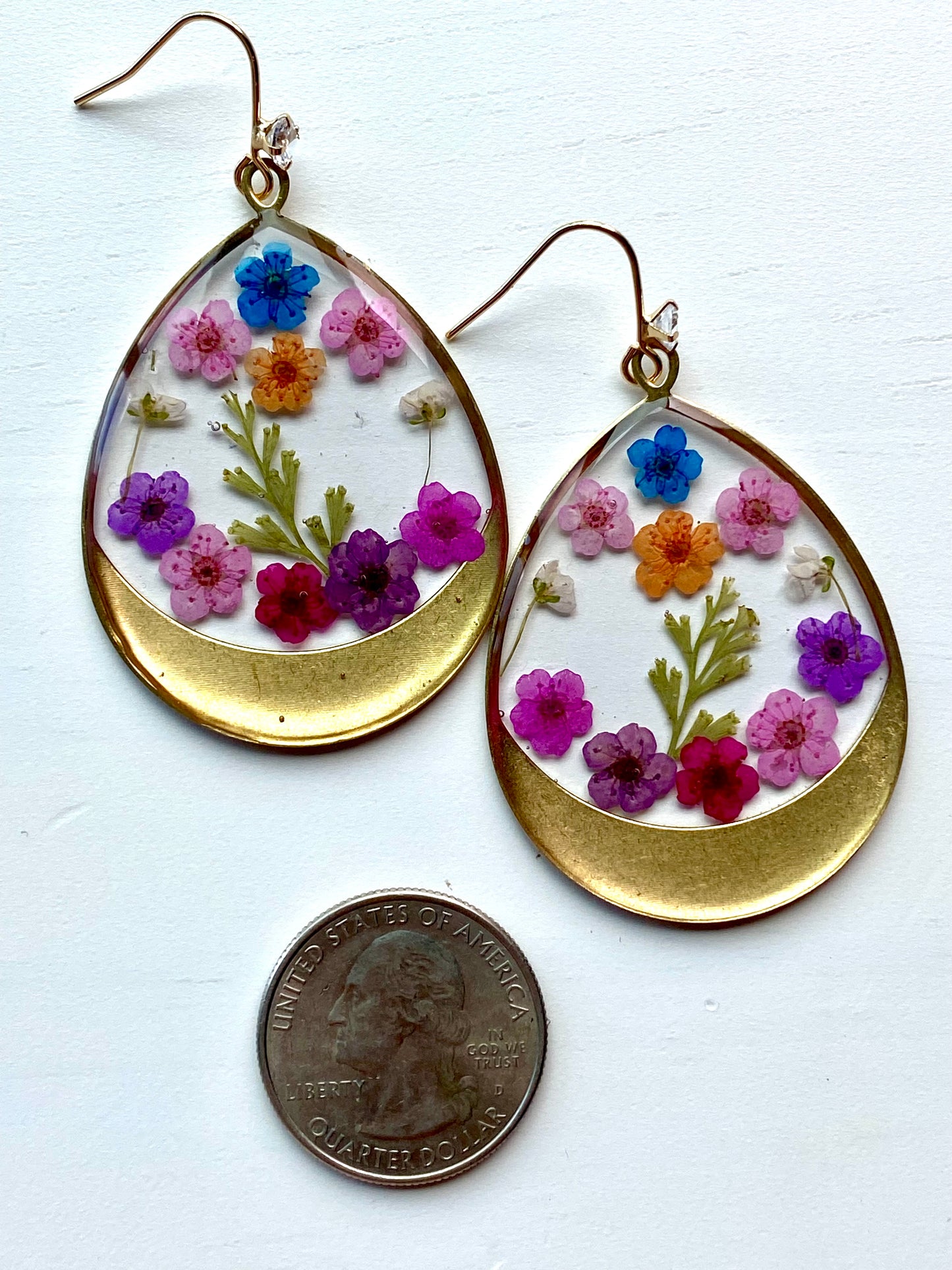 Multi colored Plum Blossom Earrings