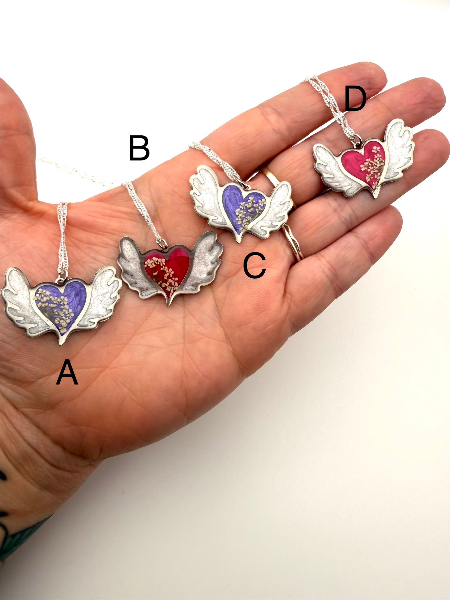 Hearts with Wings Necklace