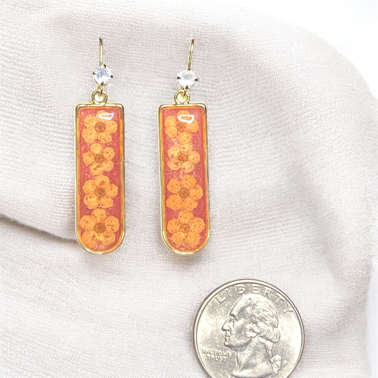 Coral/Pink Colored Mica Powder with Orange Plum Blossoms