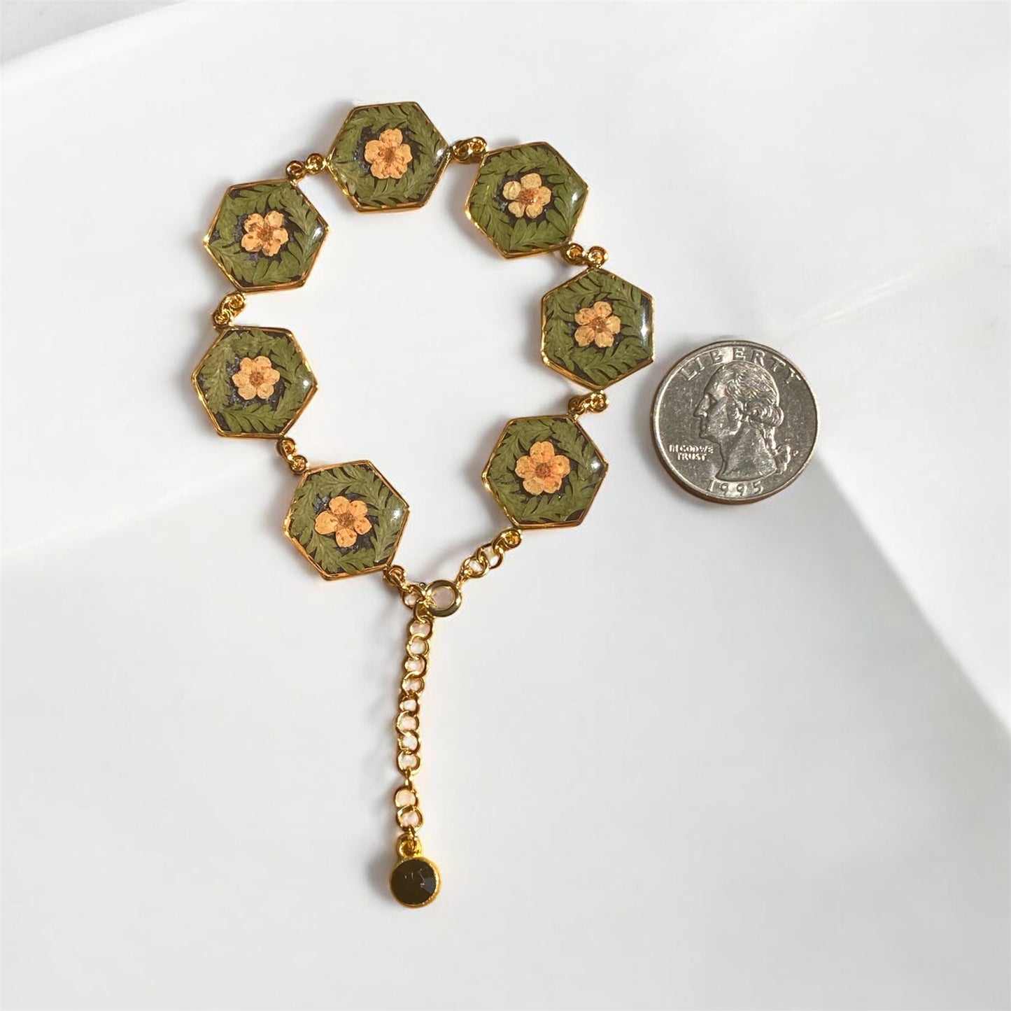 Gold Colored Hexagon Bracelet