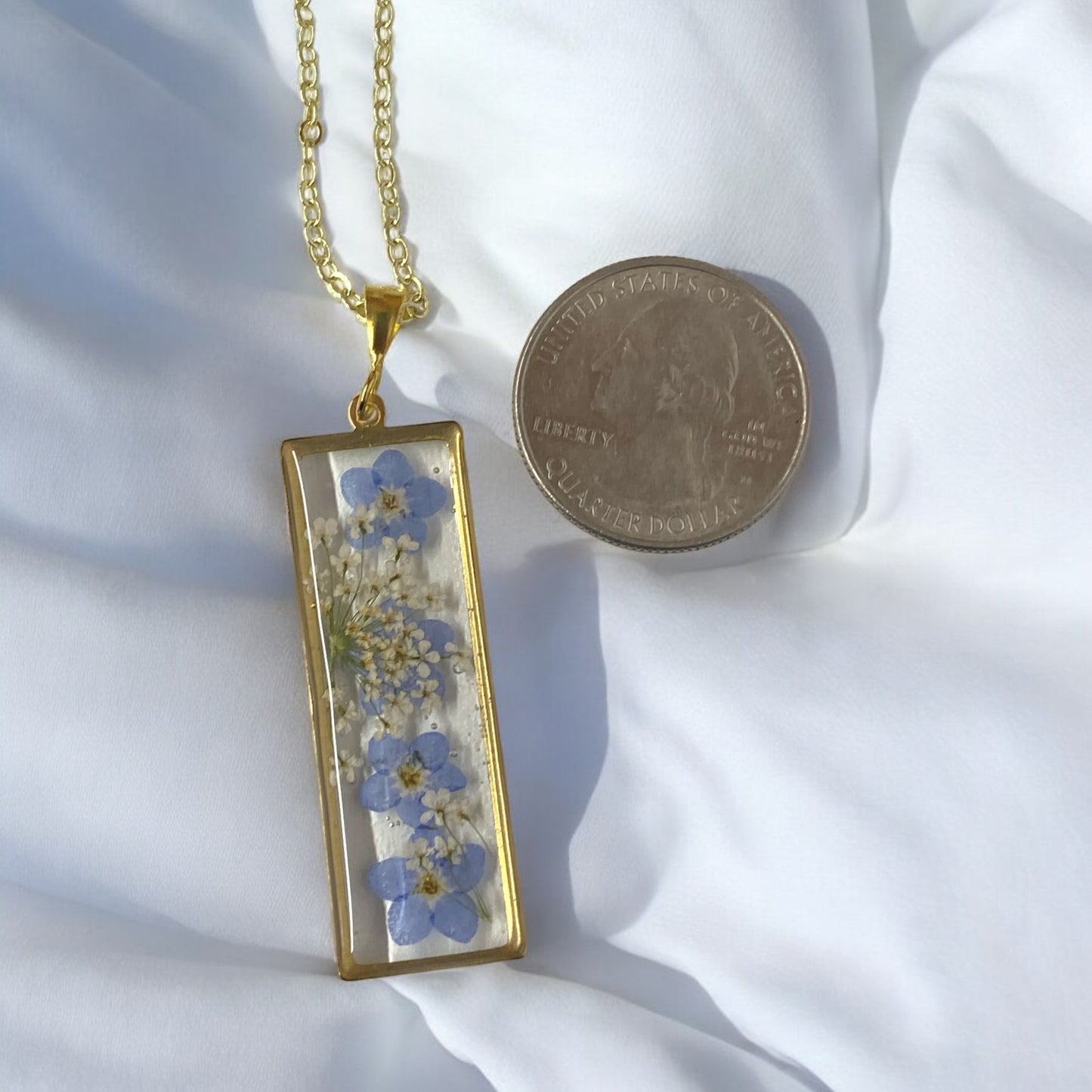 Blue Forget-Me-Nots and pieces of Queen Anne’s Lace