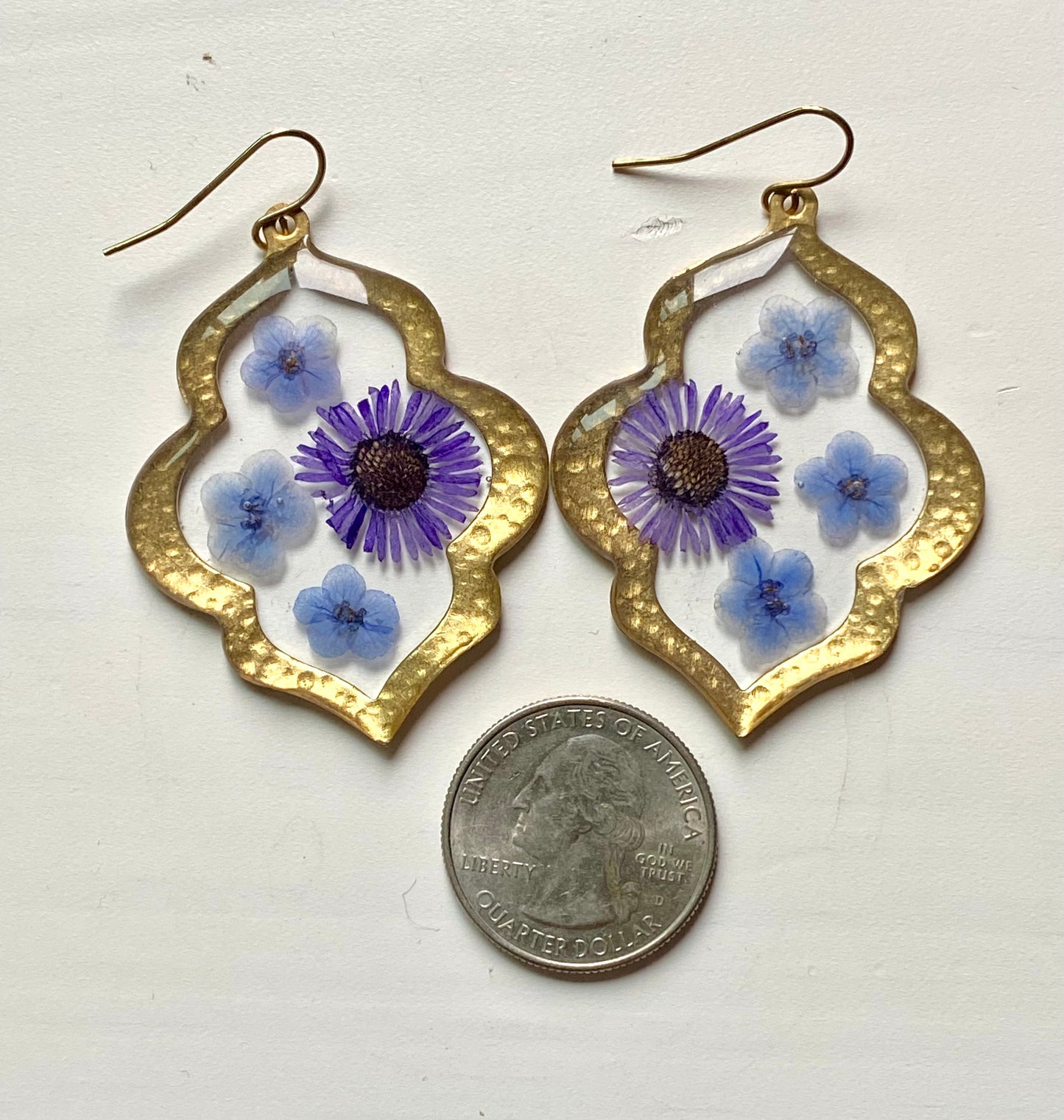 Purple Needle Chrysanthemums with Blue Forget-Me-Nots