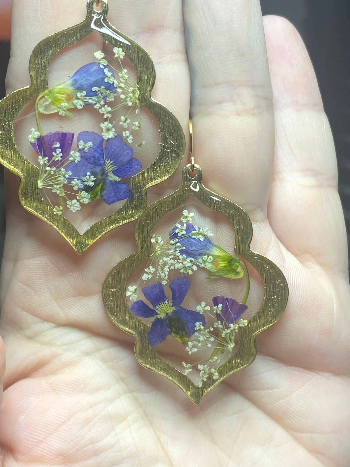 Violas with Queen Anne’s Lace