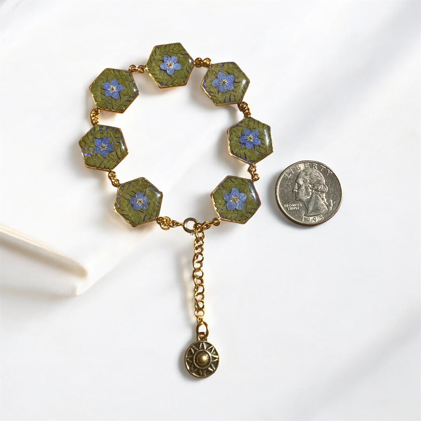 Gold Colored Hexagon Bracelet