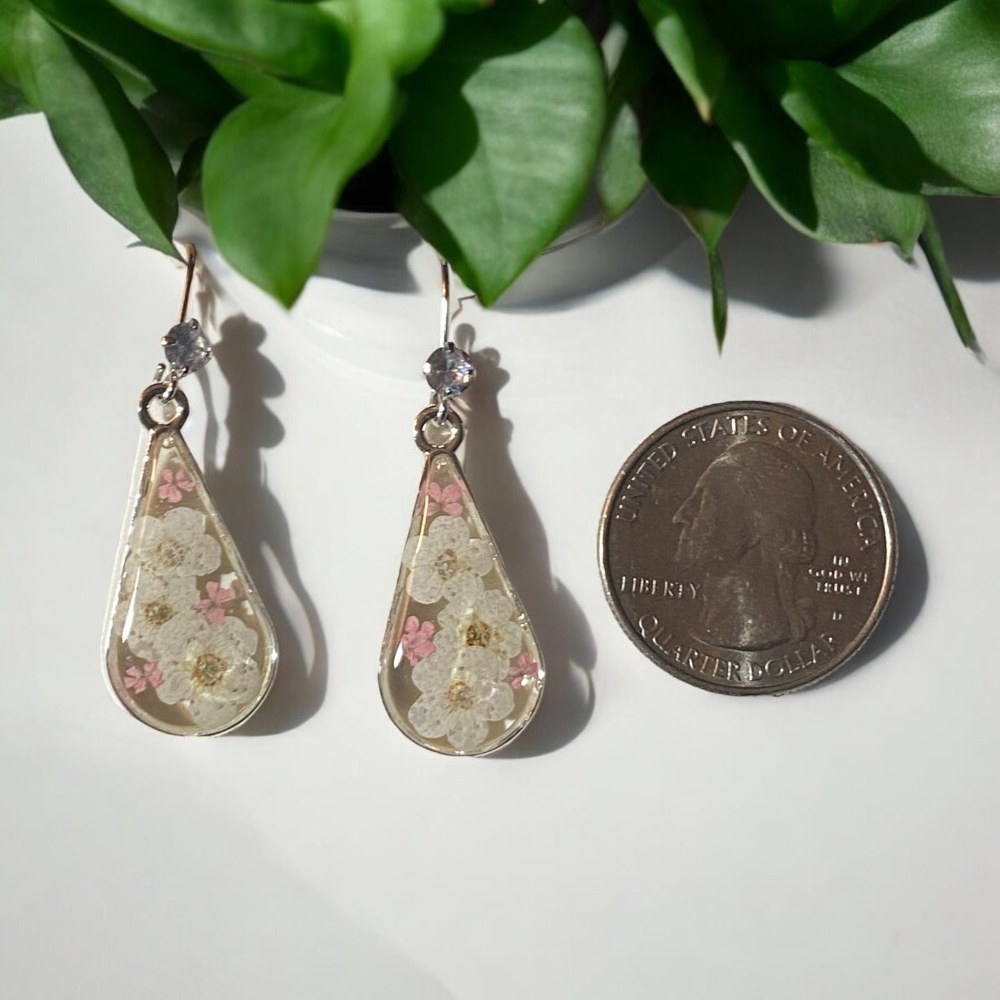 White Plum Blossoms with pieces of Pink Queen Anne’s Lace