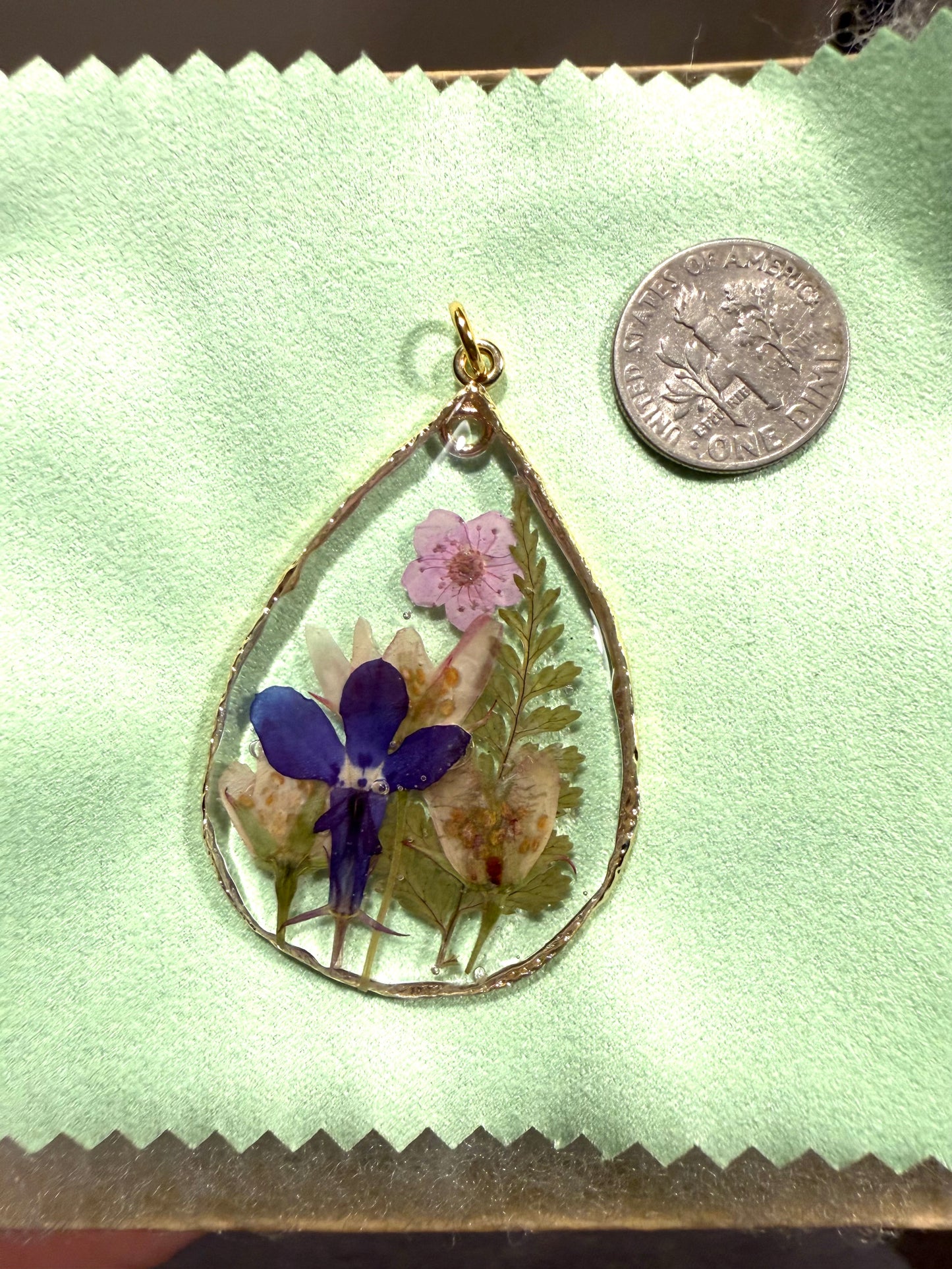 Lobelia, Spring Flower, Fern and Plum Blossoms