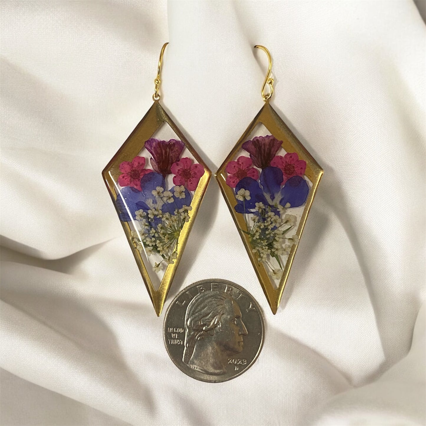 Pink Plum Blossoms with Purple Rapeseed and Queen Anne’s Lace