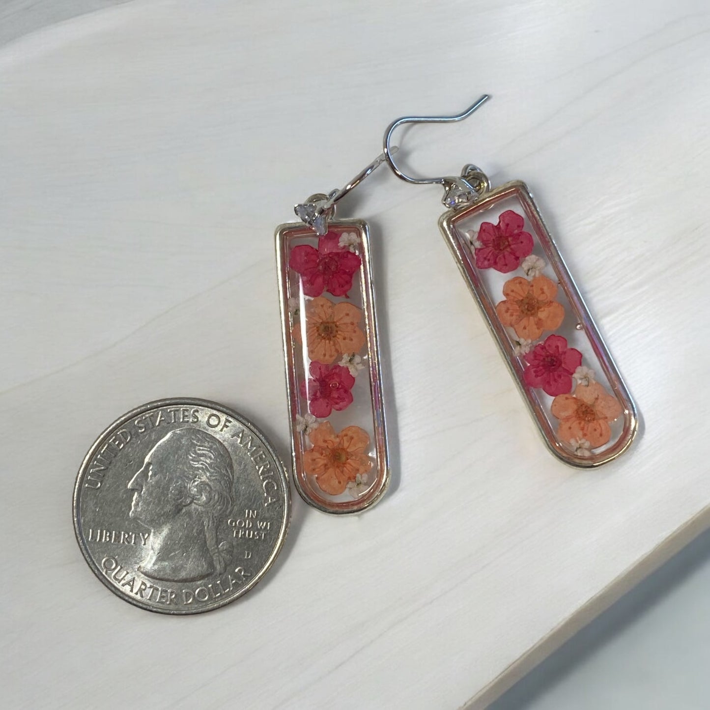 Red and Orange Plum Blossom Earrings