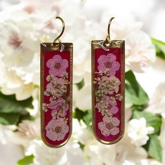 Pink Mica Powder with Queen Anne’s Lace and Pink Plum Blossoms