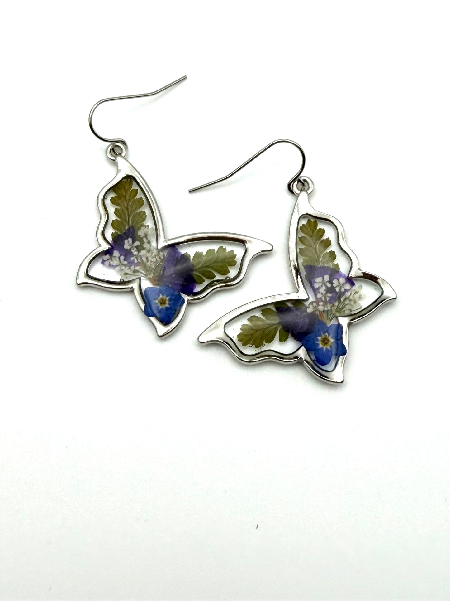 Butterfly Shaped Earrings on Stainless Steel Earring Wires