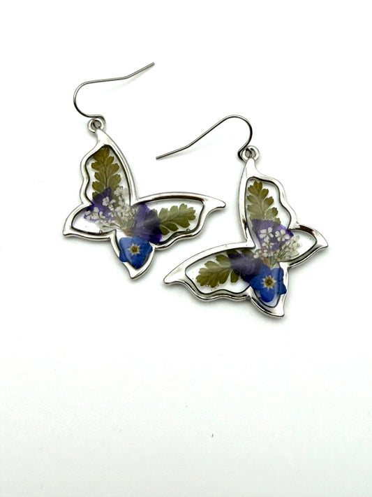 Butterfly Shaped Earrings on Stainless Steel Earring Wires