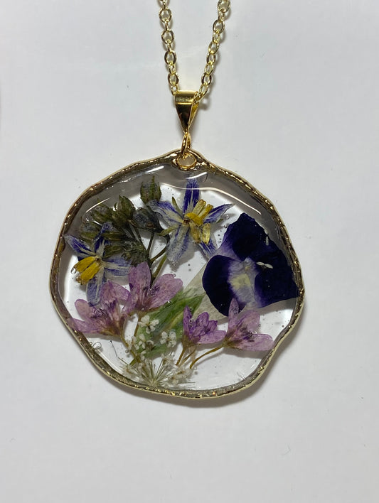 Viola, Iris, Purple Wild Flower and pieces of Queen Anne’s Lace