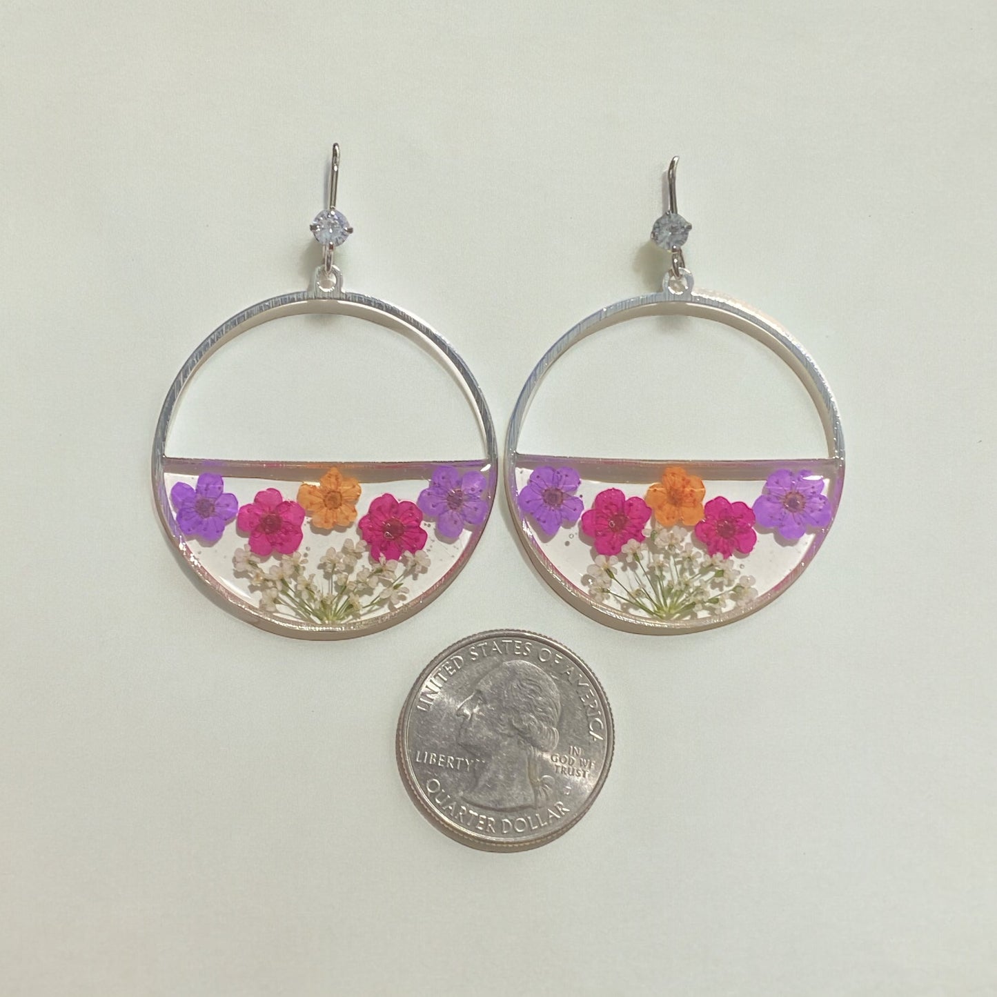 Plum Blossoms and Queen Anne’s Lace Earrings