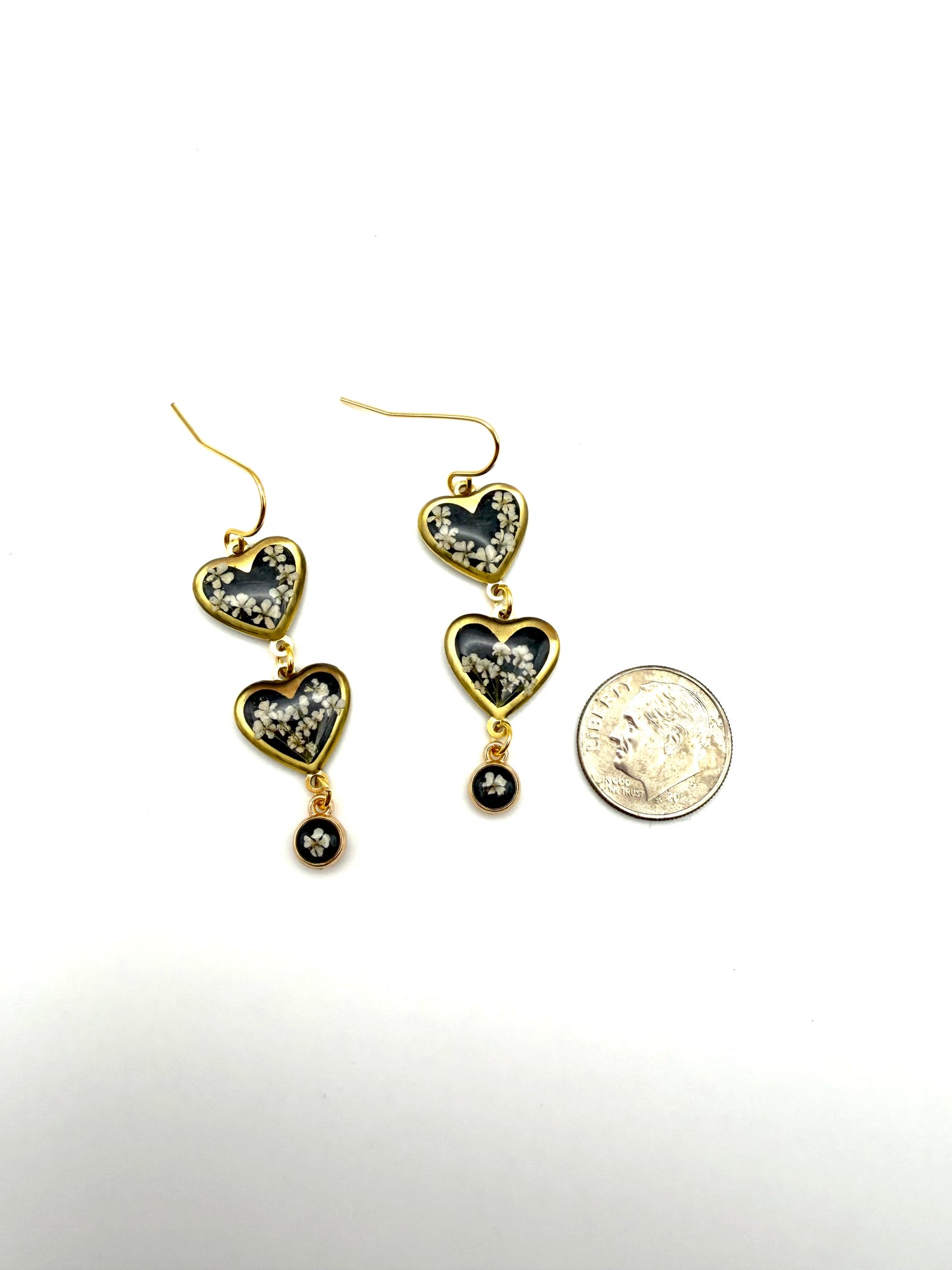 Black colored Heart Earrings