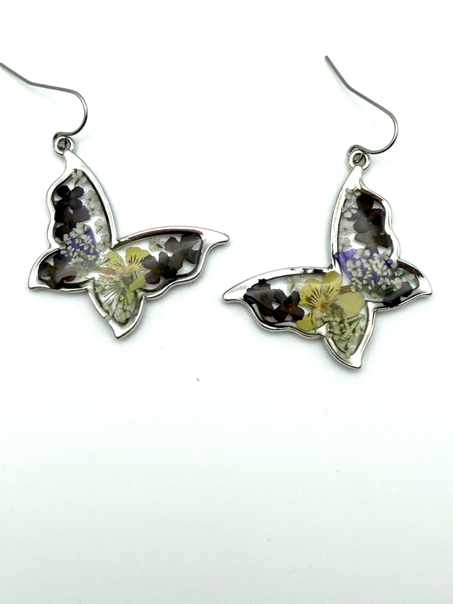 Butterfly Shaped Earrings on Stainless Steel Earring Wires