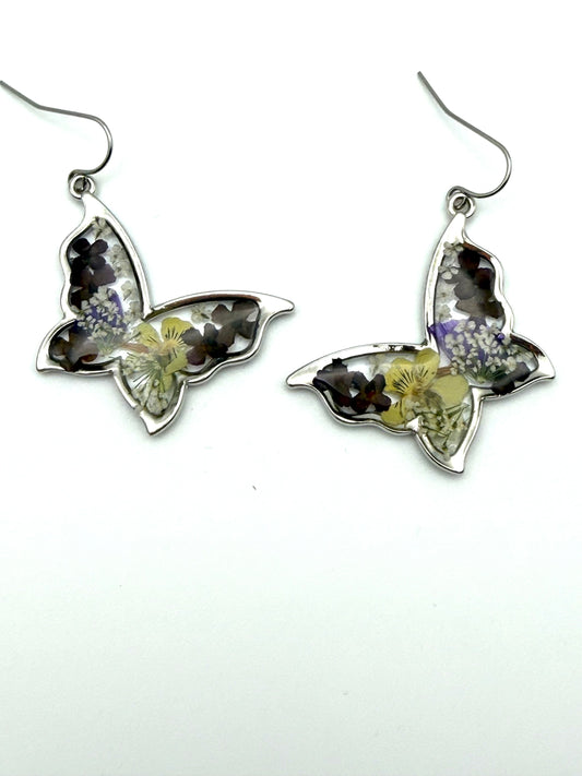 Butterfly Shaped Earrings on Stainless Steel Earring Wires