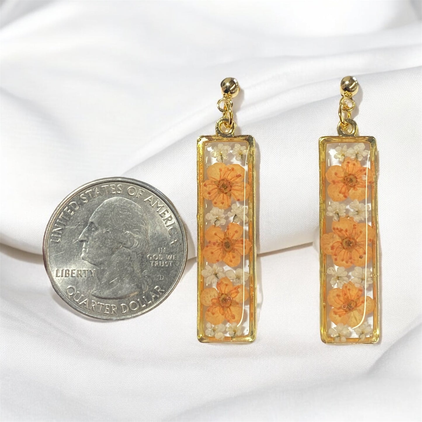 Orange Plum Blossoms with Pieces of Queen Anne’s Lace