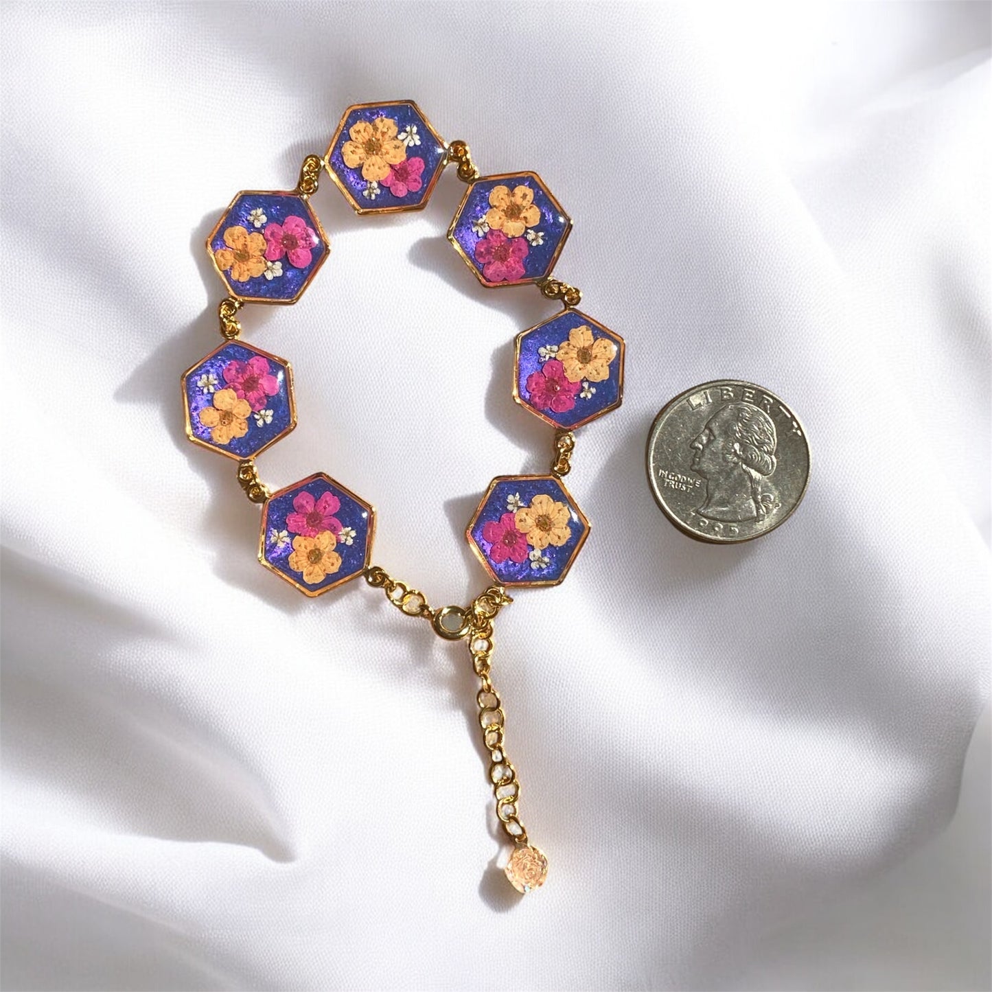 Gold Colored Hexagon Bracelet