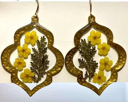 Yellow Plum Blossom Earrings