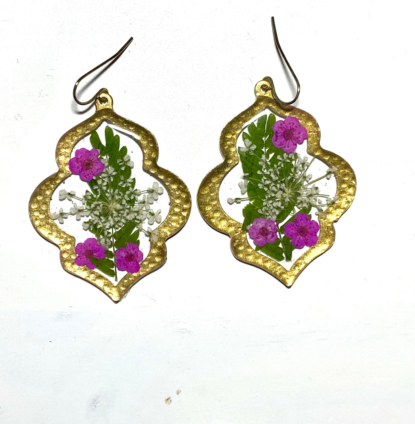 Dry Pressed Fern, Queen Anne’s Lace and Pink Plum Blossoms