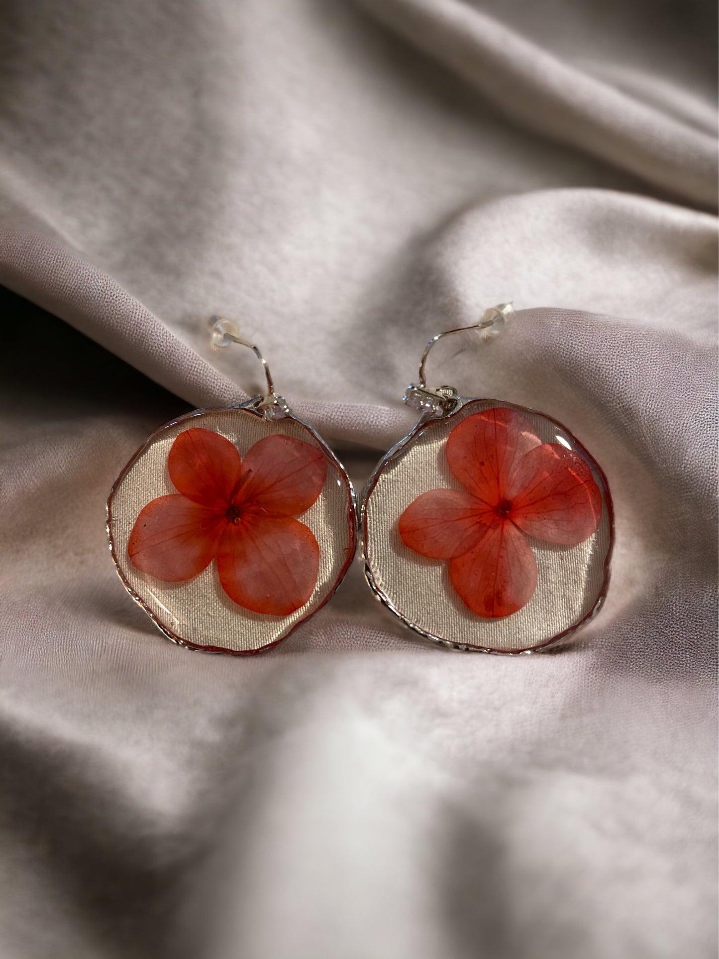 Red Hydrangea Earrings