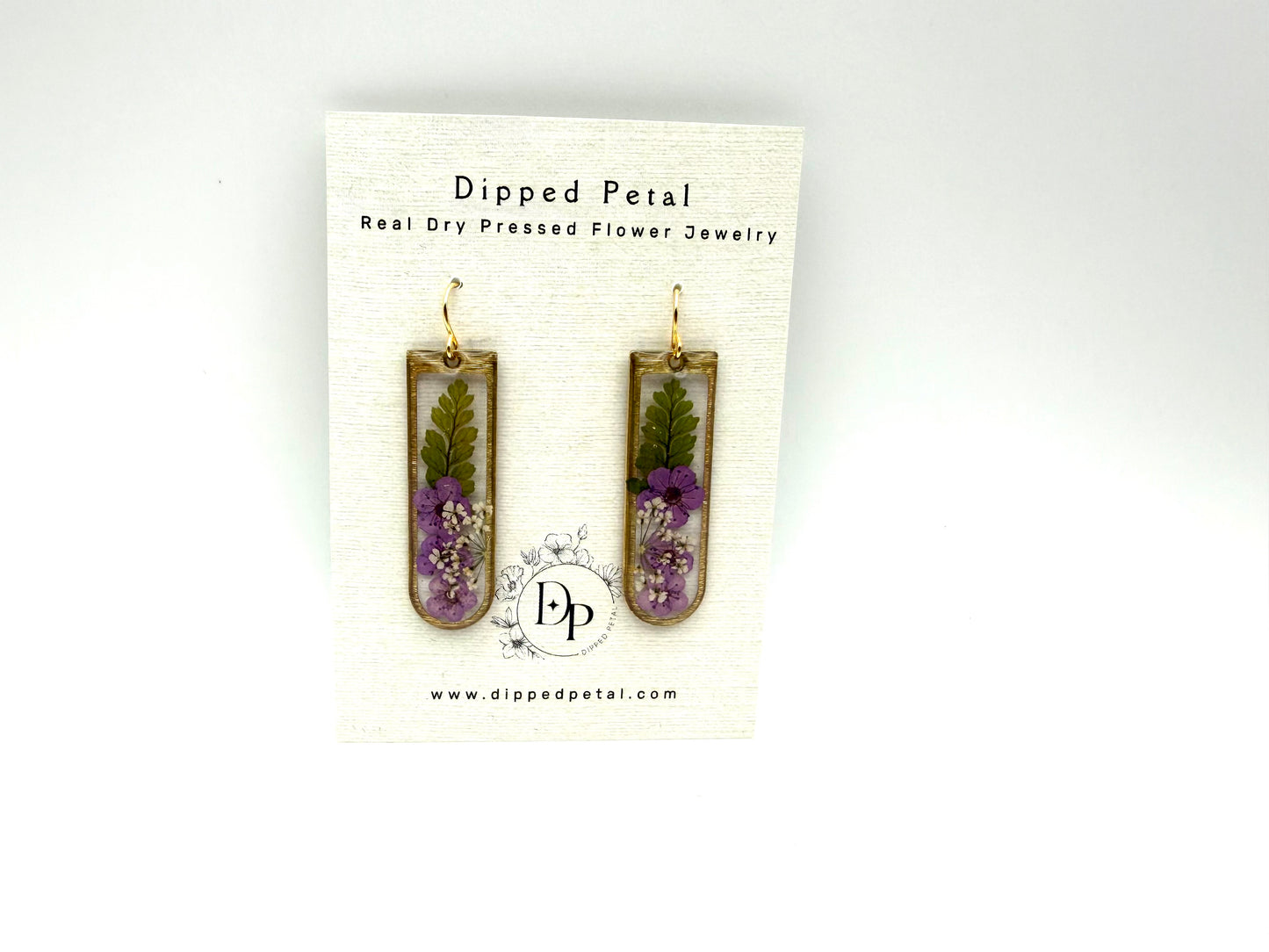 Dry Pressed Fern, Purple Plum Blossoms, and Queen Anne’s Lace