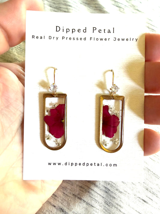 Red Verbena with Pieces of Queen Anne’s Lace