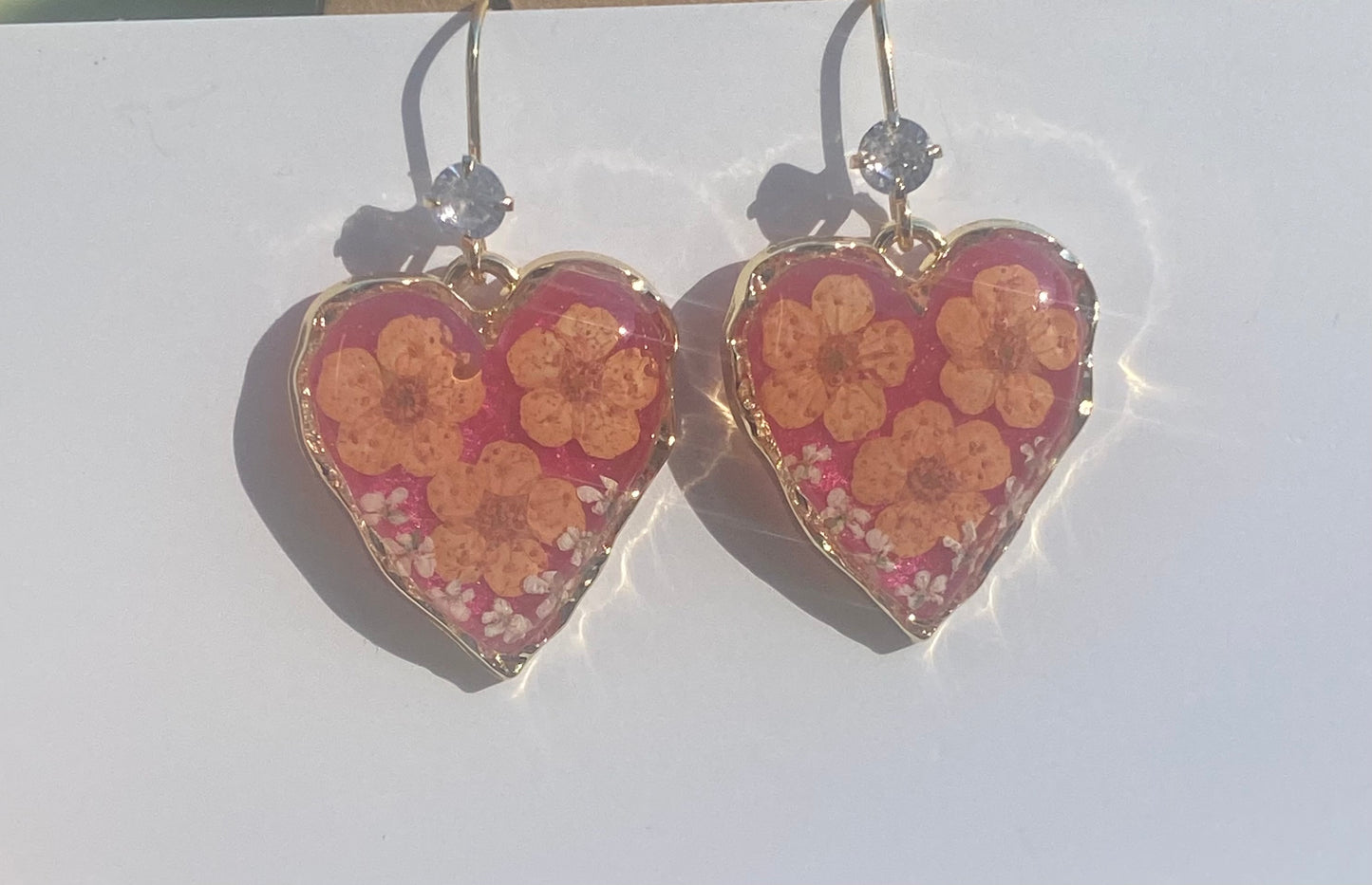 Orange Plum Blossoms with pieces of Queen Anne’s Lace