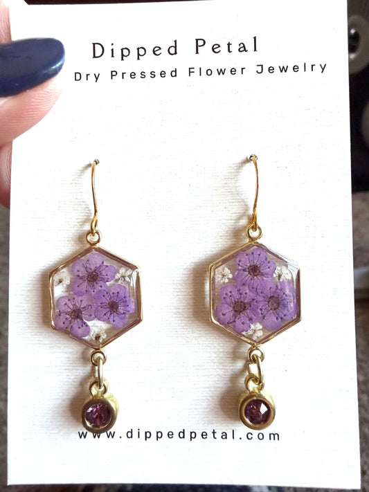 Purple Plum Blossoms and Pieces of Queen Anne’s Lace with a Purple Charm