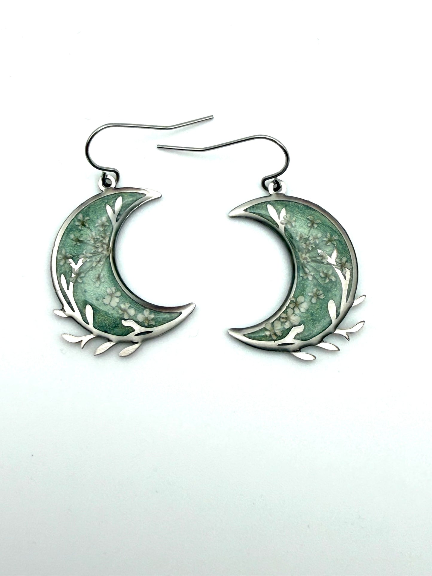 Teal Crescent Moons