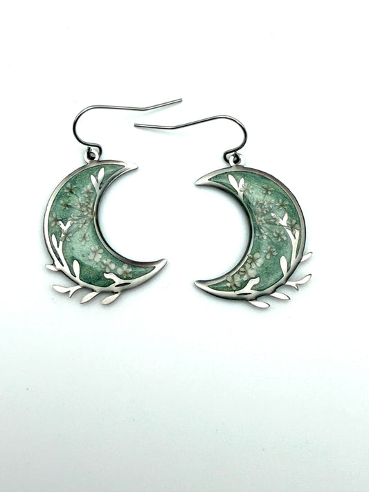 Teal Crescent Moons