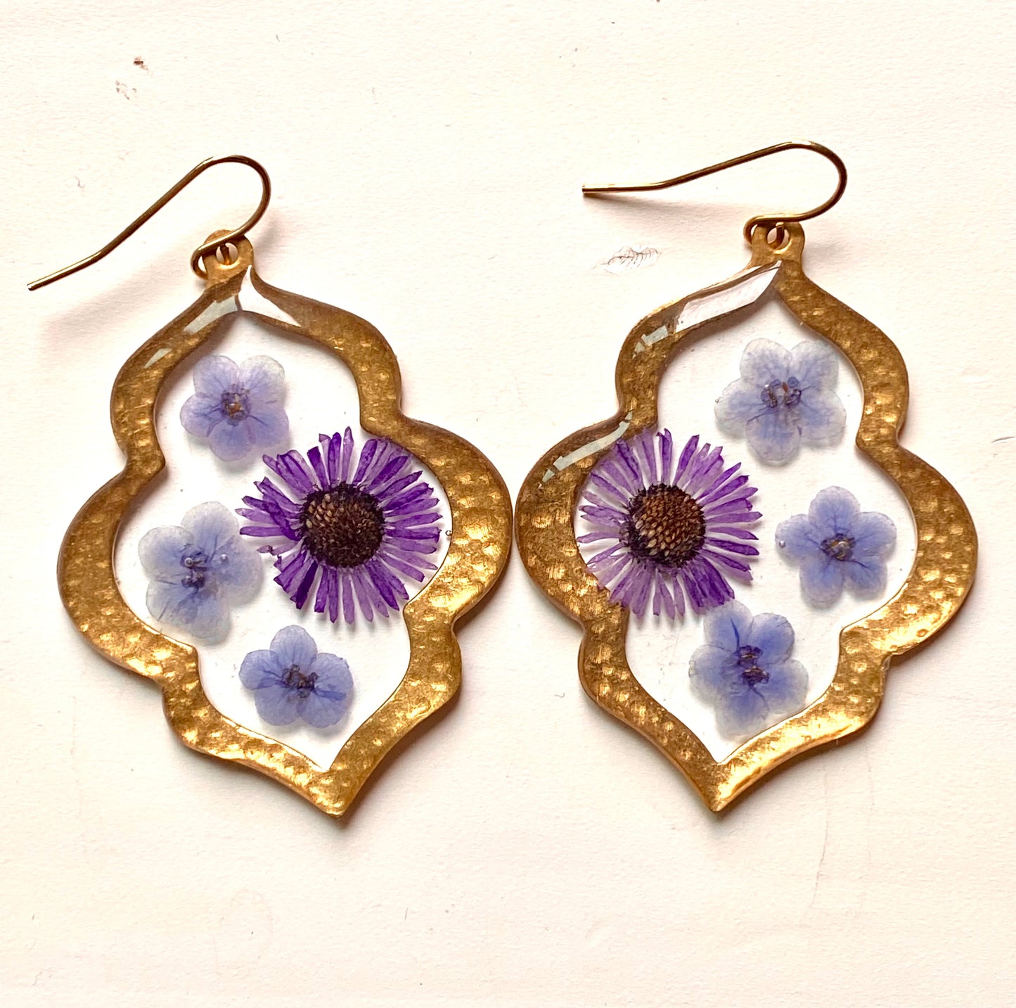 Purple Needle Chrysanthemums with Blue Forget-Me-Nots